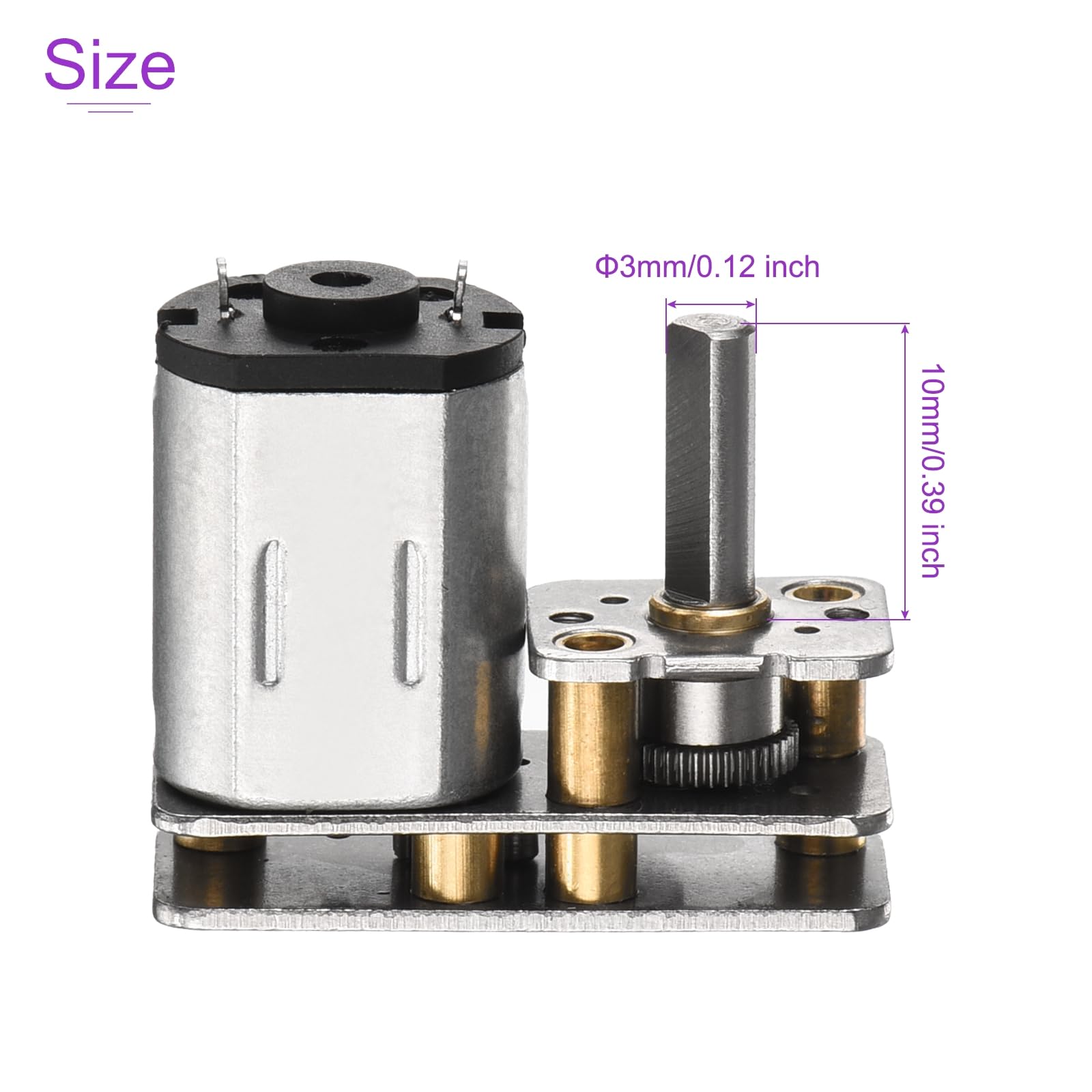 DMiotech 3V 1000RPM Rated Torque 0.3 Output Shaft Length 10mm Micro DC Speed Reduction Motor Mini Metal Gearbox Motor for RC Car Robot Model DIY RC Toys Engine - Image 3