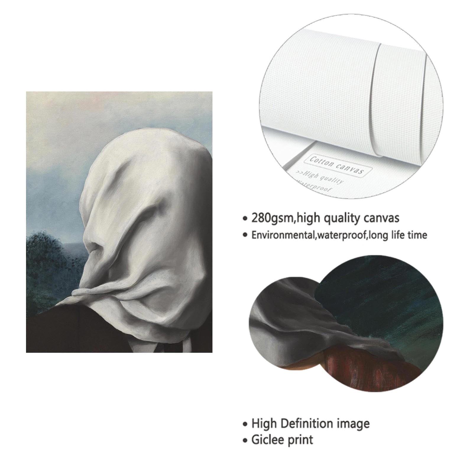 No.210フレーム付きキャンバスアート マグリット オマージュ