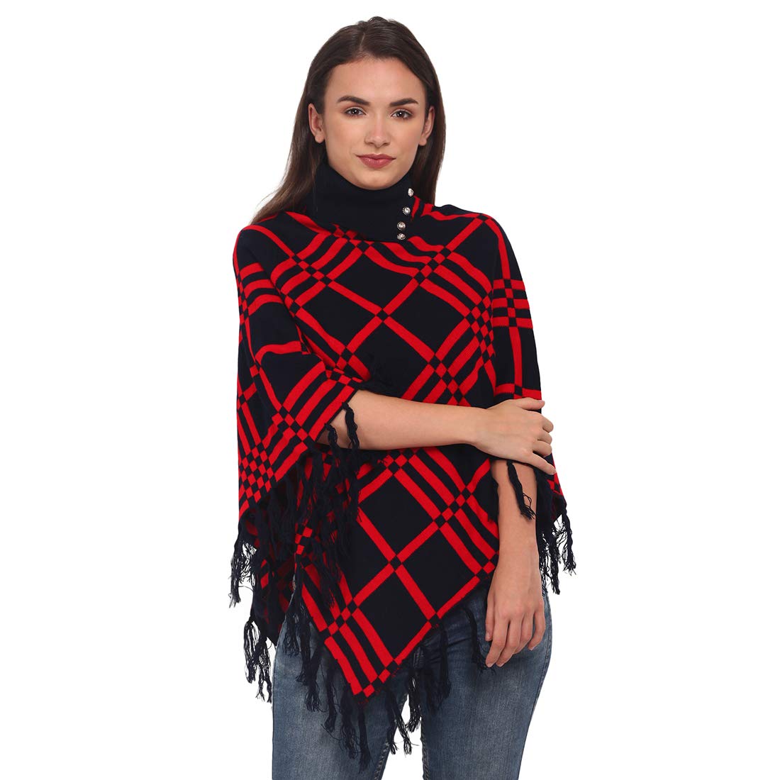 eWoolsWomen Checkered Ponchos
