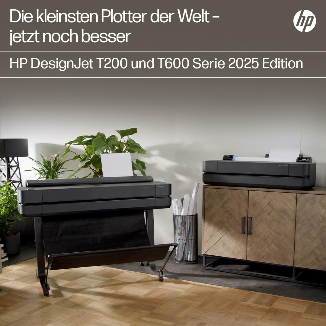 HP DesignJet T630 36 Zoll (91 cm 5HB11D), Großformatdrucker, Plotter, Standard A4-A0, 76 A1-Drucke/Stunde, Wi-Fi, Ethernet, USB, 2400x1200 DPI, Recyceltes Metall, 1 Jahr Garantie, Click, Schwarz