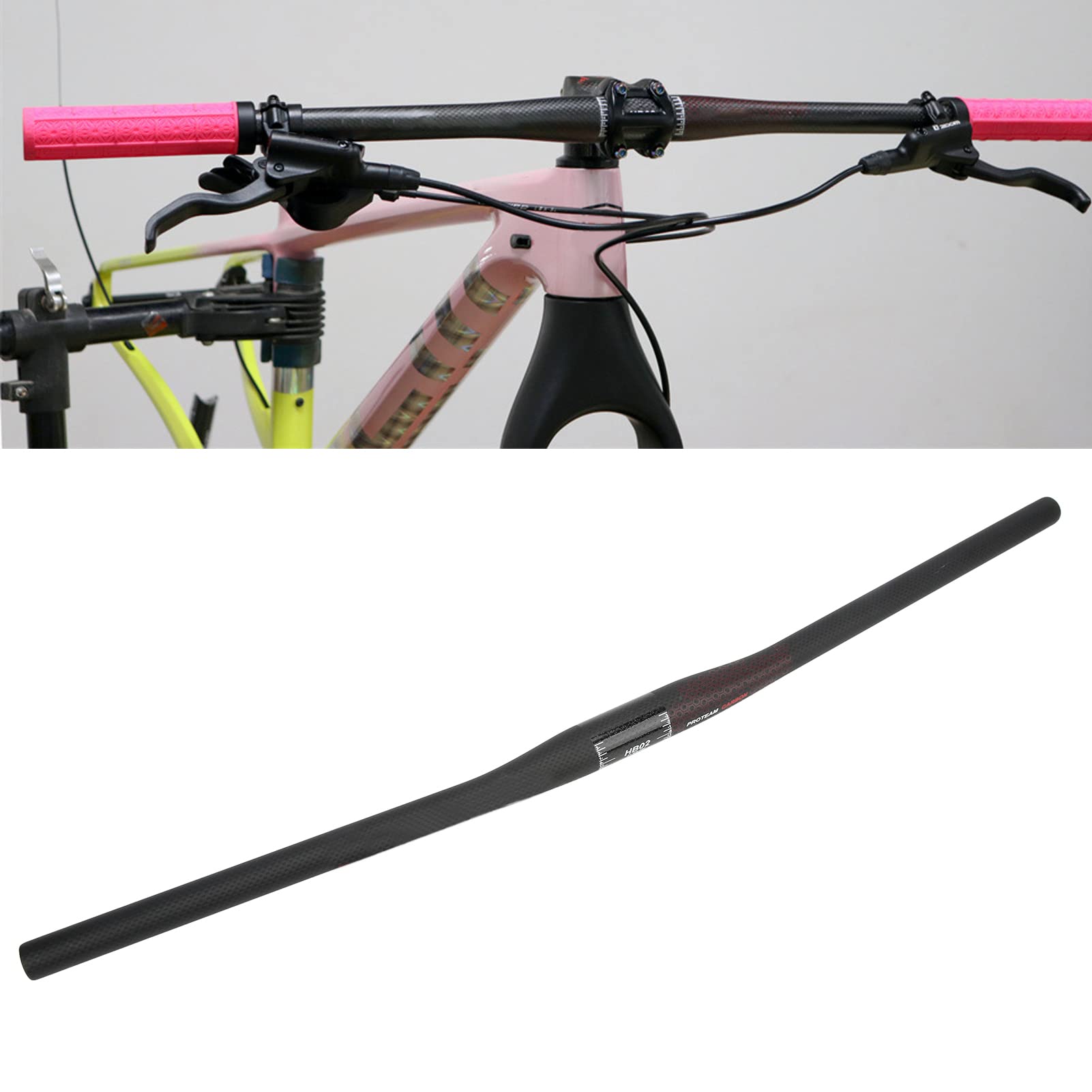 Guidon de VTT léger en fibre de carbone de 760 mm pour une meilleure performance et (poignée droite)