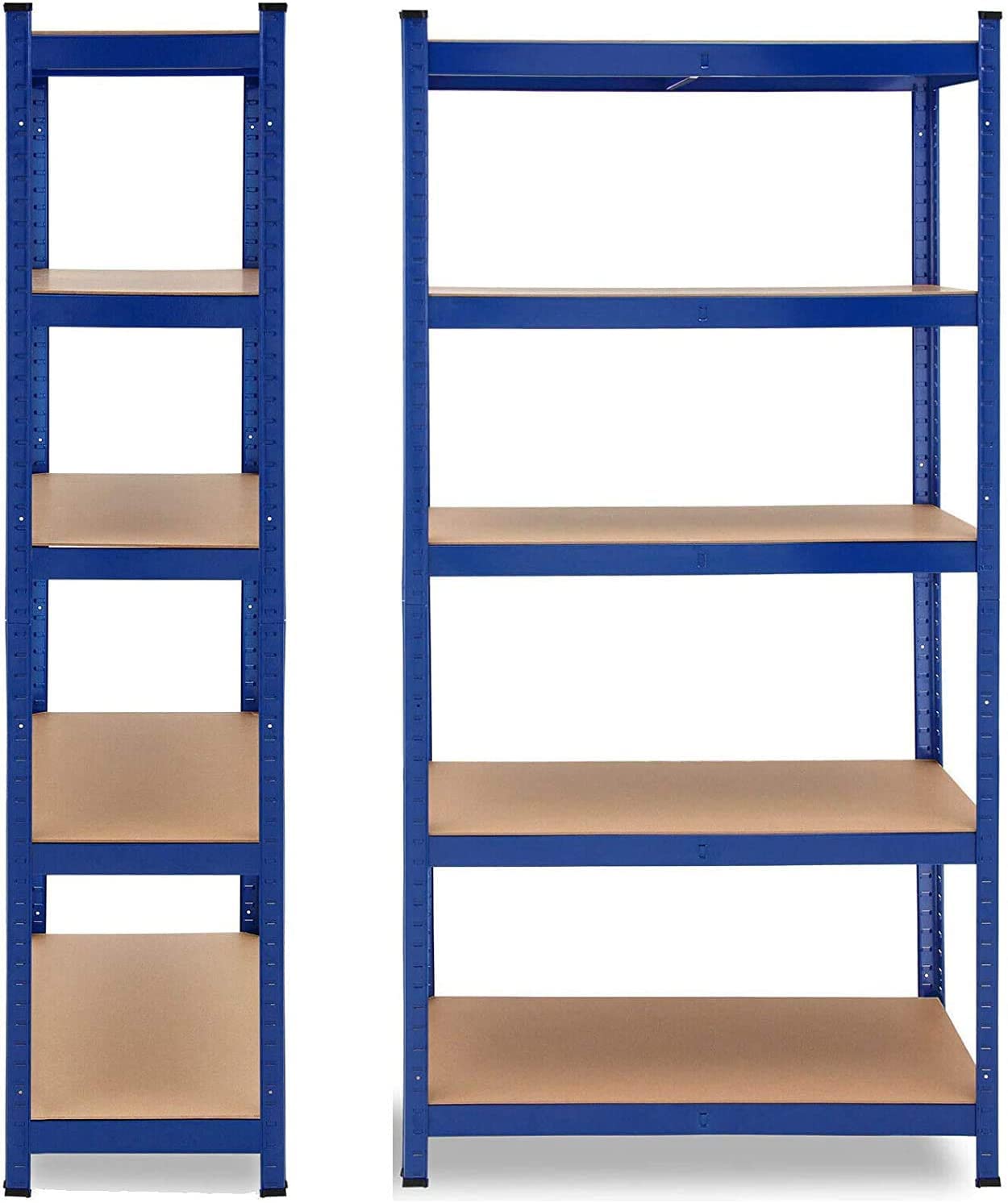 HSHa Metalowe regały wolnostojące, do 175 kg na regał, stalowy regał do warsztatu, szopy, biura, do dużych obciążeń (180 x 90 x 40 cm, niebieski)