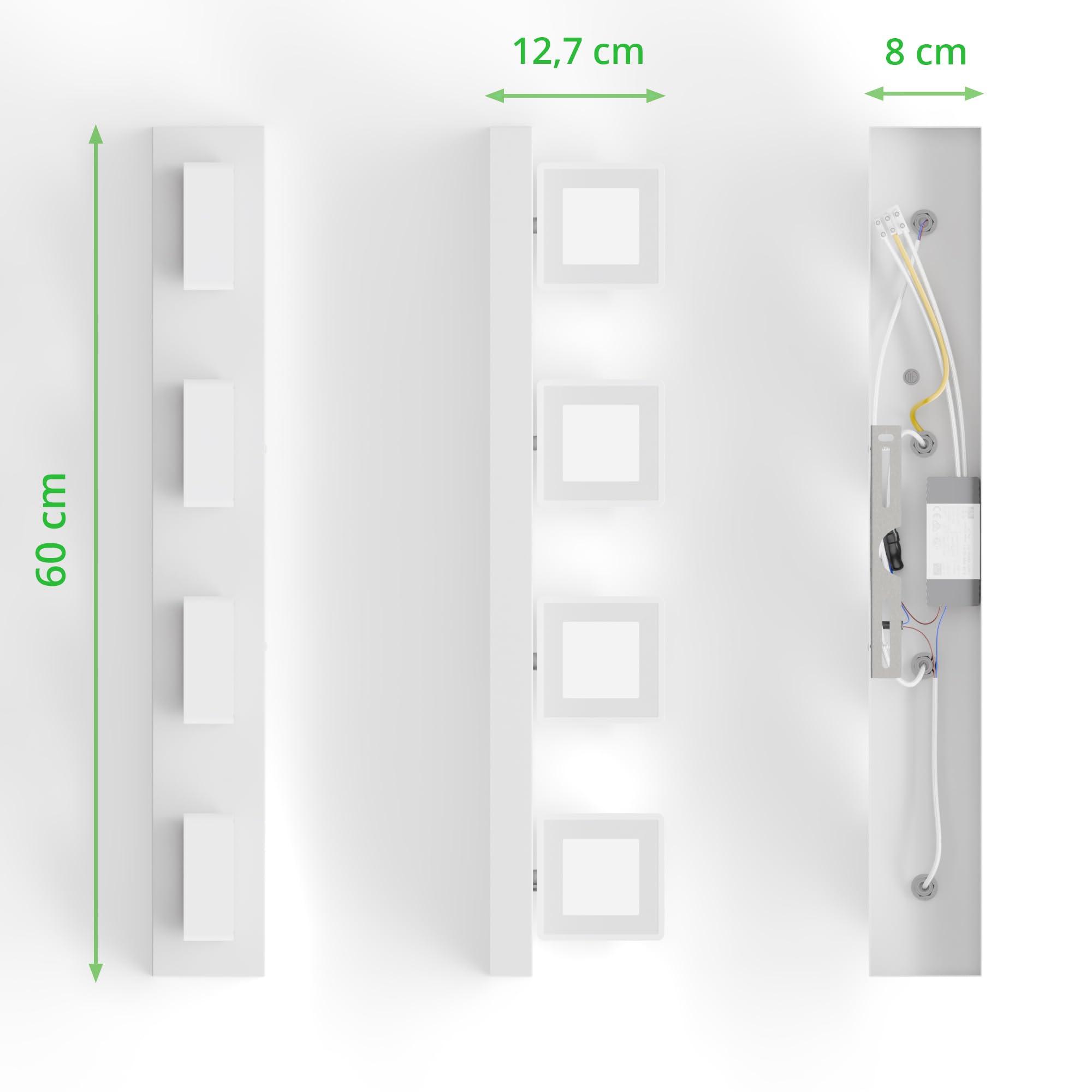 Mirror Light Spiegelleuchte Bad - Badlampe, 60 cm weiss, 4-flammig