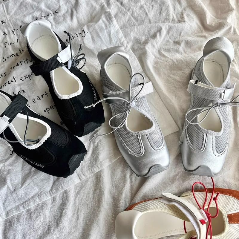 Mary Janes Sneakers Sneakerina Ballet Sneakers for Women Tennis Shoes Flat Sandals Casual Cute Kawaii Elegant Dressy Fashion Trendy Gifts for Daughter Back to School Sports Spring Summer Fall Outdoors3