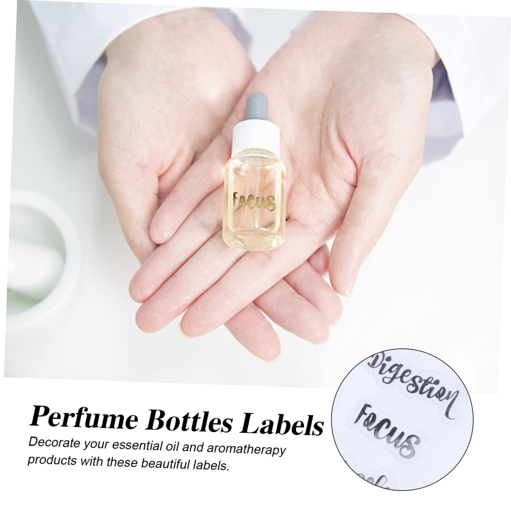 Tofficu 30fogli Etichette Adesive Per Essenziali Stickers Autoadesivi Impermeabili Per Bottiglie e Cosmetici Facili Applicare e Rimuovere