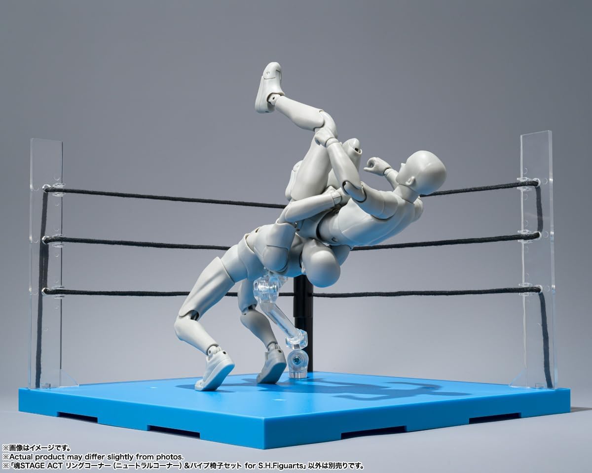 TAMASHII NATIONS - Act Ring Corner (Neutral) & Folding Chair Set for S.H.Figuarts, Bandai Spirits Tamashii Stage