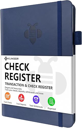 Registro de cheques - Registros de cheques elegantes para chequera personal con registros de cheques y transacciones, registro de chequera de tapa