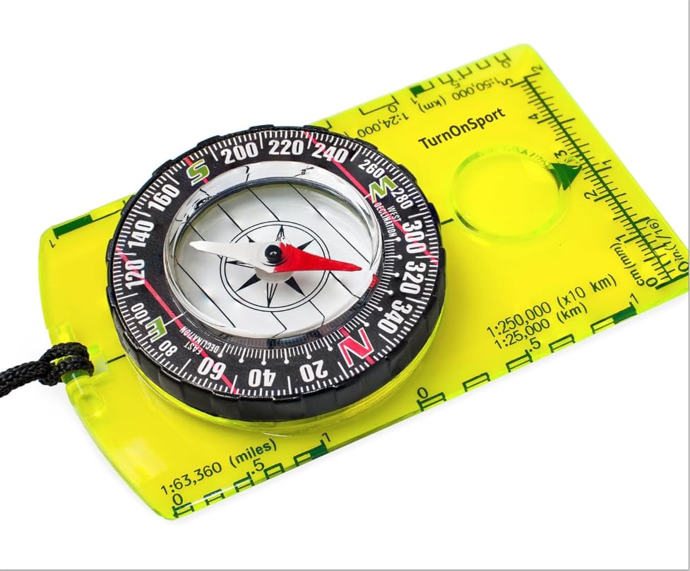 Brújula verde genérica con bisel giratorio 360 para camping miniatura 2