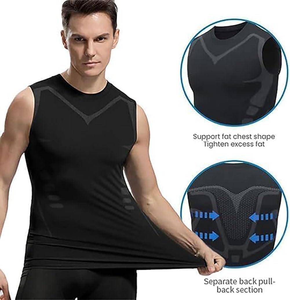 3Pcs Shirt, Mens Compression Shirts Sleeveless.