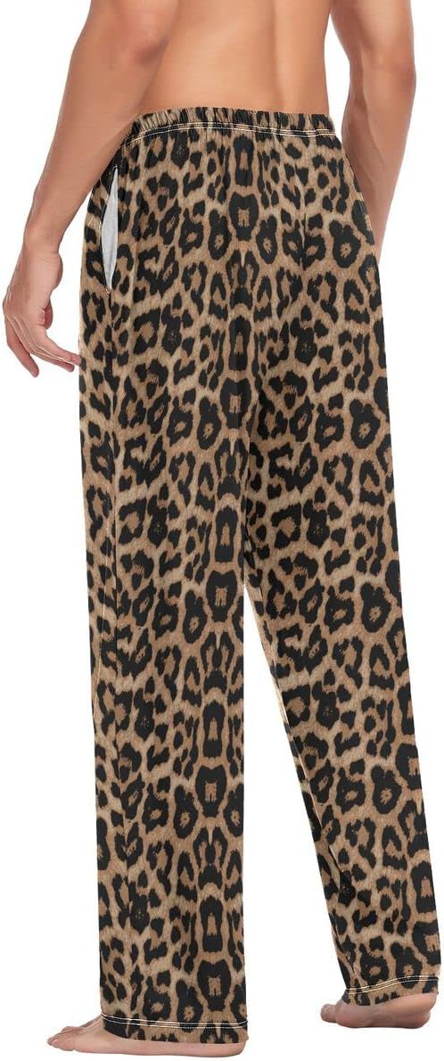 Bolaz Men's Pajama Pants Lounge Pants Sleepwear Cheeteh Leopard Print with Pockets - Image 5
