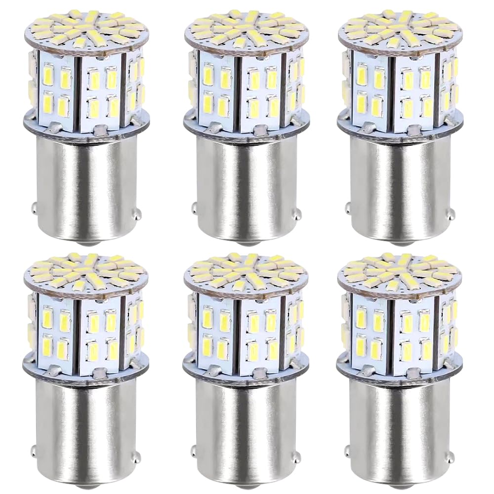 P21/5W Buld, Led Brake Light Bulb, 6Pcs P21W Bulb, P21W Led Bulb, 1141 1003 1073 7506 Car Bulb Light, Brake Tail Light for Car RV Trailer Boat, 54SMD 3014 Chipset, White Light