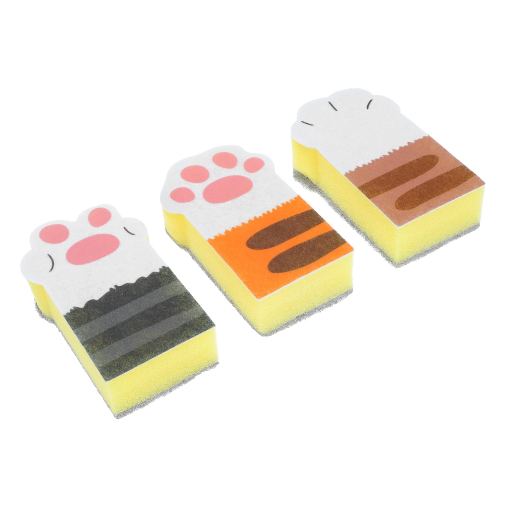 sponges， 3Pcs Kitchen Cleaning Sponge,Non Stick Brush Cleaner Mat Dishwashing Sponges