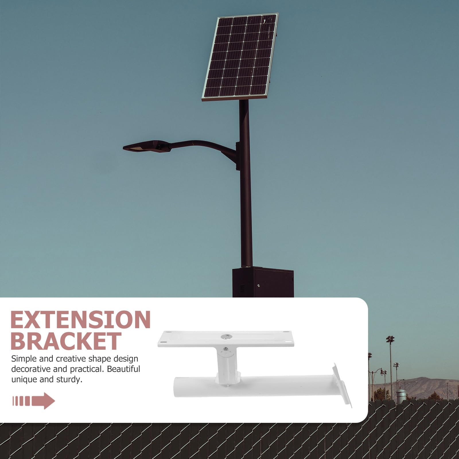 COLLBATH 1 juego de para postes de paneles solares, ajustables para exteriores, con tubo de 58 mm de diámetro, metálico único para instalación en postes de alumbrado público.
