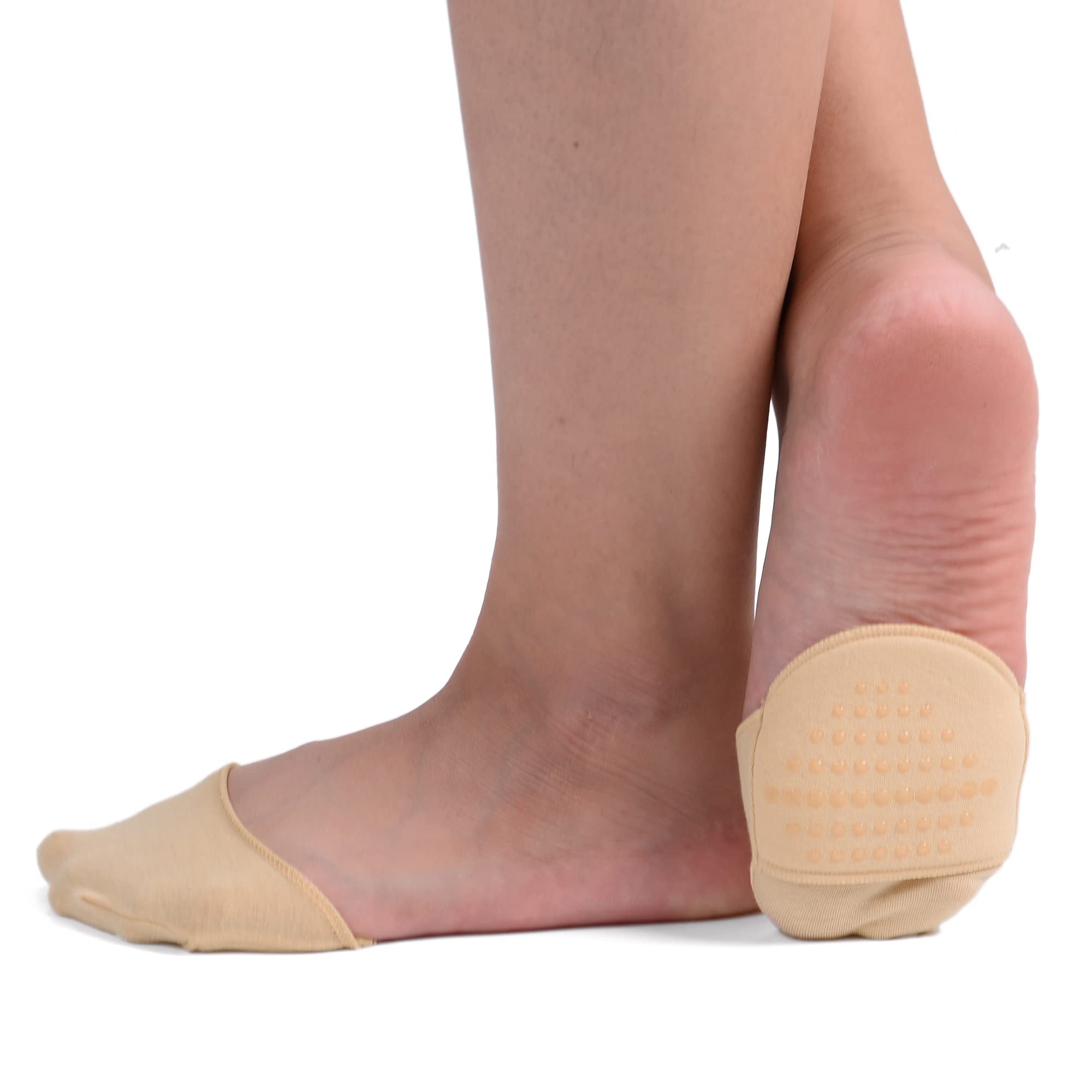 Photo 1 of Flammi 6 Pairs Women's Toe Cover with Padding Toe Topper Liner Socks Non-Skid Bottom(Cotton-6beige)