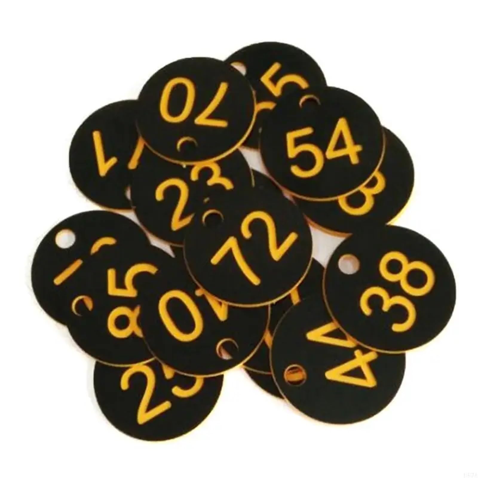Plastikowe etykiety z numerami, okrągłe breloki do kluczy, Plastikowe etykiety numeryczne bez kółek do kluczy sekwencyjne 1-100 3,5 cm wielokolorowe opakowanie 100 szt(Black)