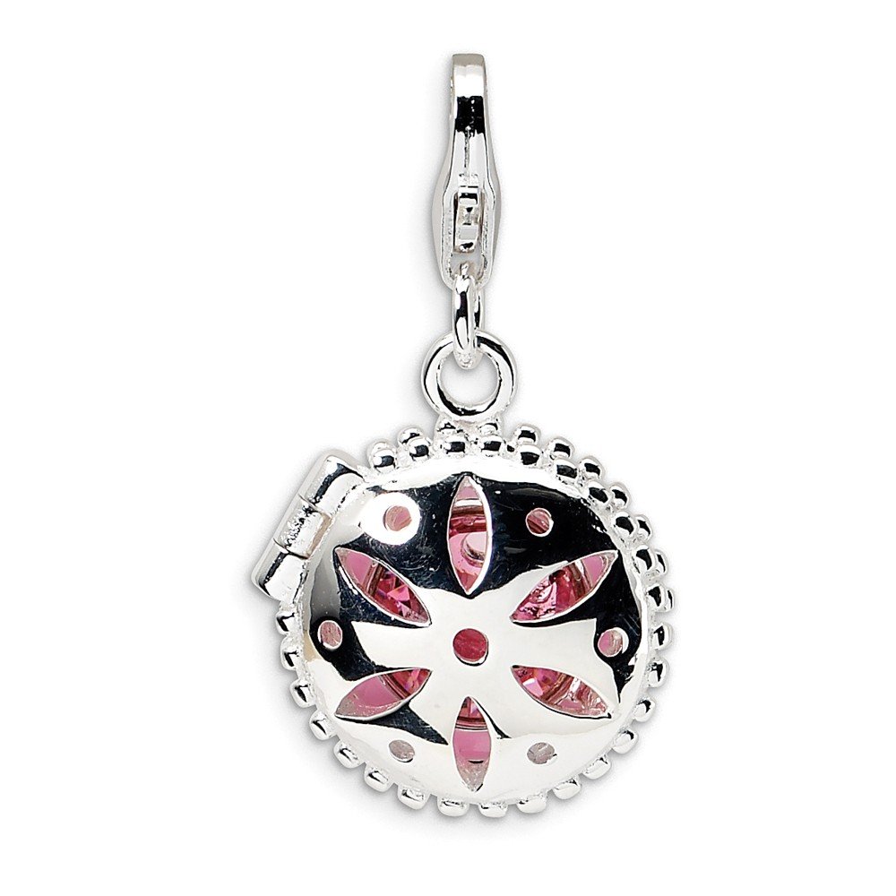 925 Sterling Silver Rh Swarovski Crystals/enamel Compact Lobster Clasp Pendant Charm Necklace Fine Jewellery For Women Gifts For Her