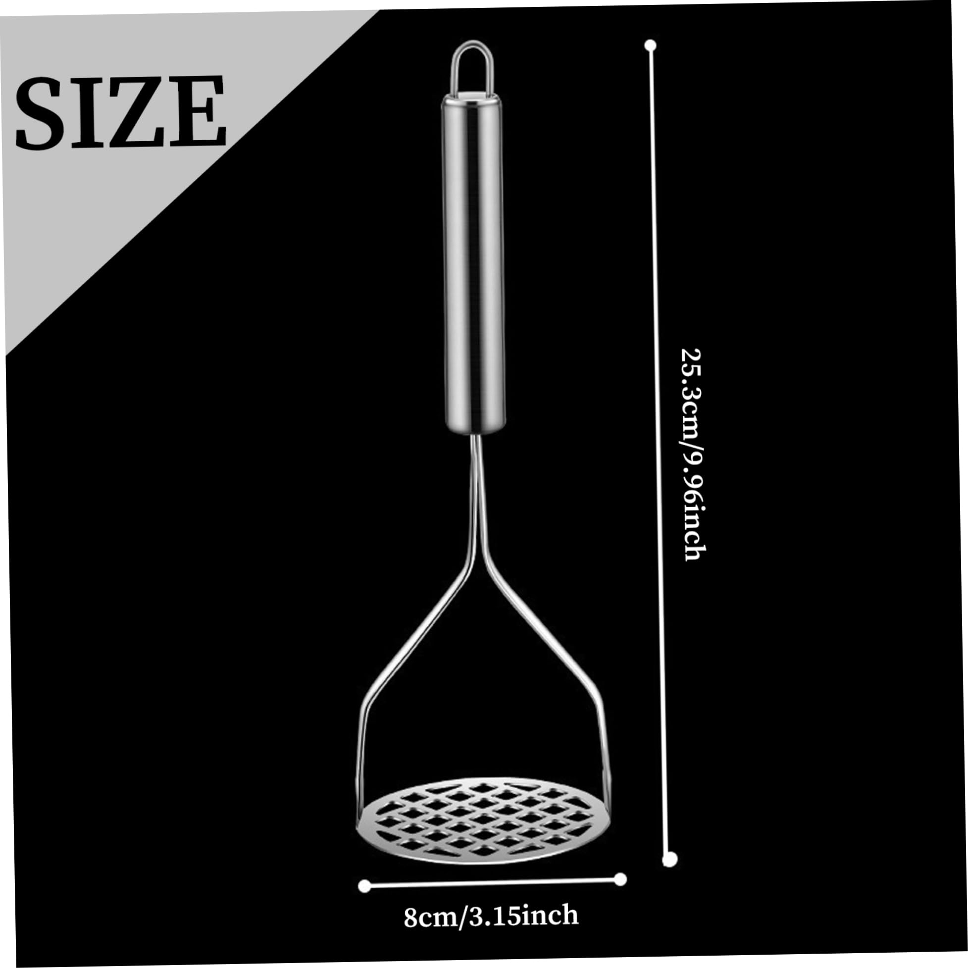 Schiacciapatate Acciaio Inossidabile, Schiacciapatate Acciaio Inossidabile Purè Ricer Resistente Portatile Manico Lungo Cucina Ristorante per Fagioli Verdure, Ricer