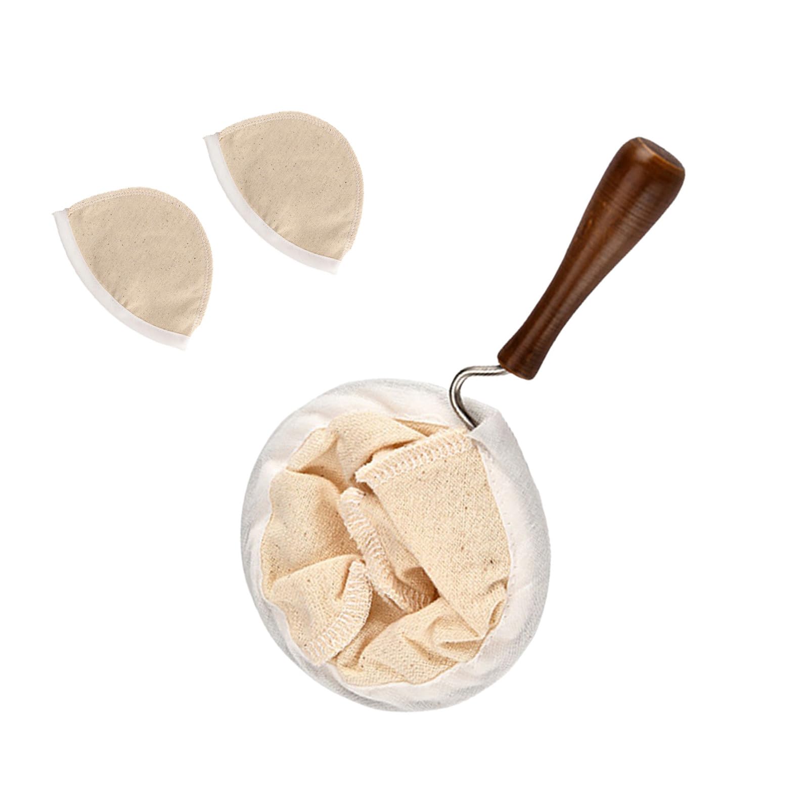 Carotoe C Arotoe Of 3 Multi Size Otton Offee Filter Bags Practical For Daily Brewing Washable Loth Offee Sock Strainer Sock Strainer With Wooden Handle