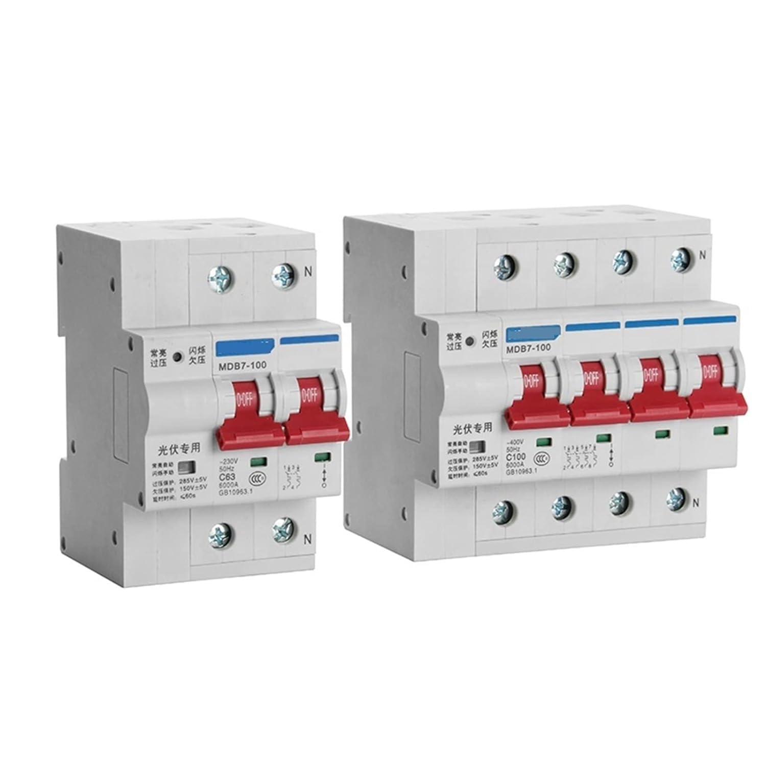 Disjoncteur photovoltaïque 100A protecteur surtension réenclenchement automatique 2P