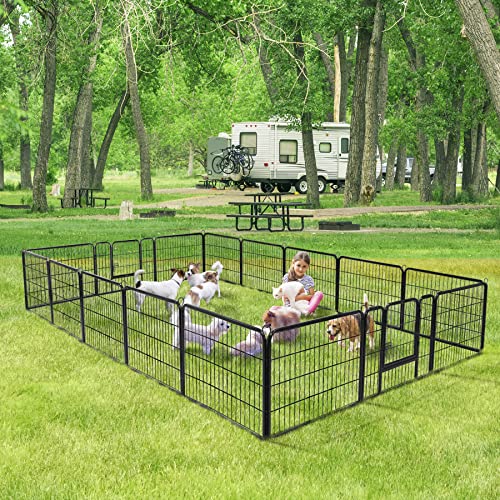 ZENY Dog Playpen 24 Inch 16 Panels, Heavy Duty Pet Dog Pen Indoor, Metal Dog Fence with Doors, Foldable Animal Outdoor… - Image 4