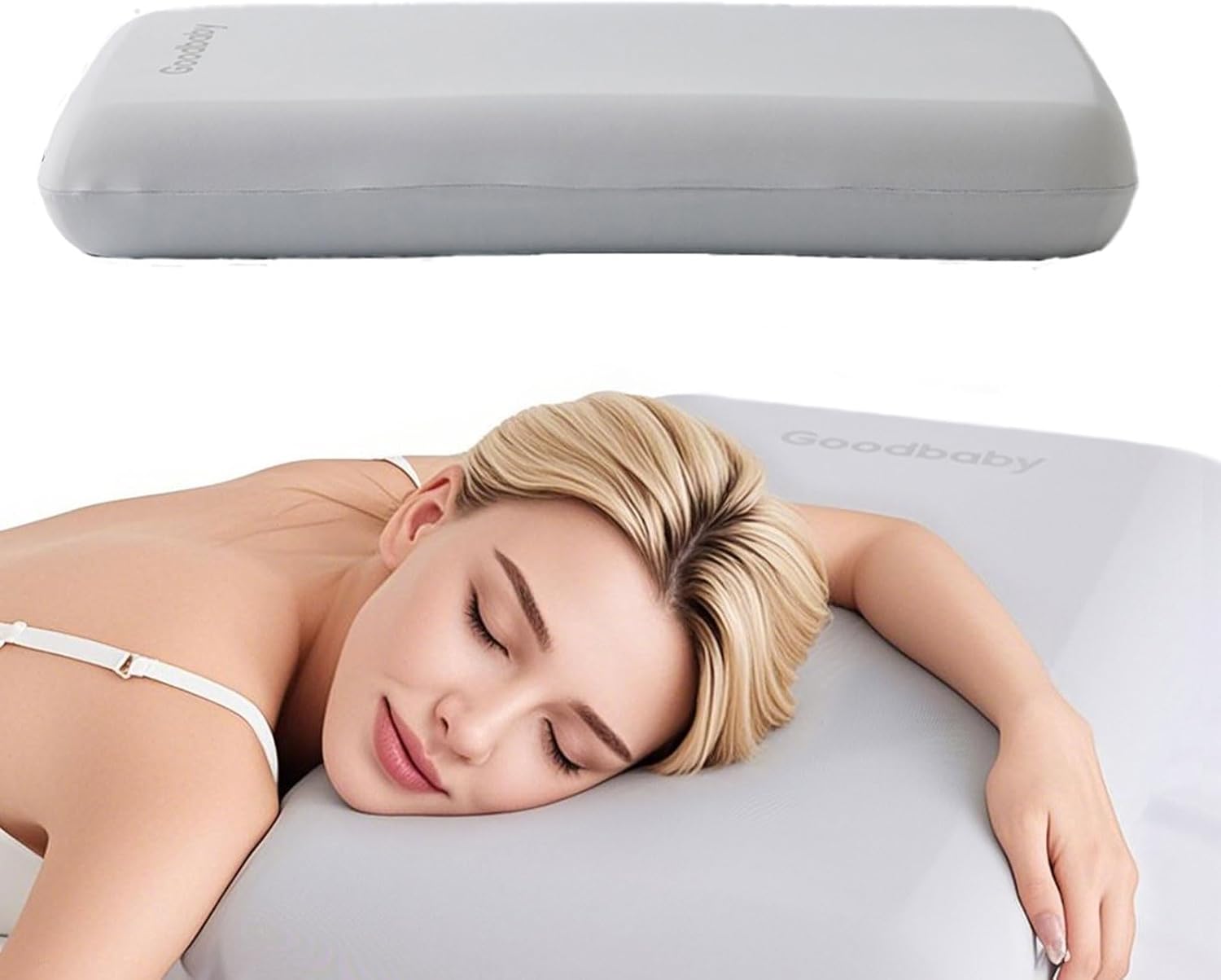 gb Dual Core Deep Sleep Pillow, Grey, Queen Size Memory Foam, Ideal for Side Sleepers, Neck Pain Relief, Comfortable, Washable Cover, Four-Season Use, Giftable Packaging (27.5"*16.5"*3.1")