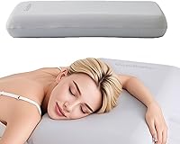 Vista 1 de gb Almohada de doble núcleo para dormir profundo, color gris, espuma viscoelástica tamaño Queen, ideal para dormir de lado, alivio del dolor