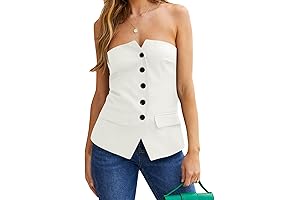 Chic and Versatile Zara Top: Notched Neck Tube Tops Blazer