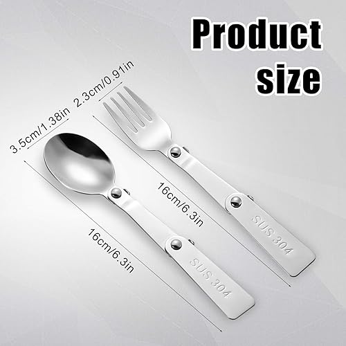Miniatura 2 de 2 cucharas y tenedores de repuesto para termos, cuchara plegable de acero inoxidable y tenedor de cena para viajes al aire libre, piezas de repuesto