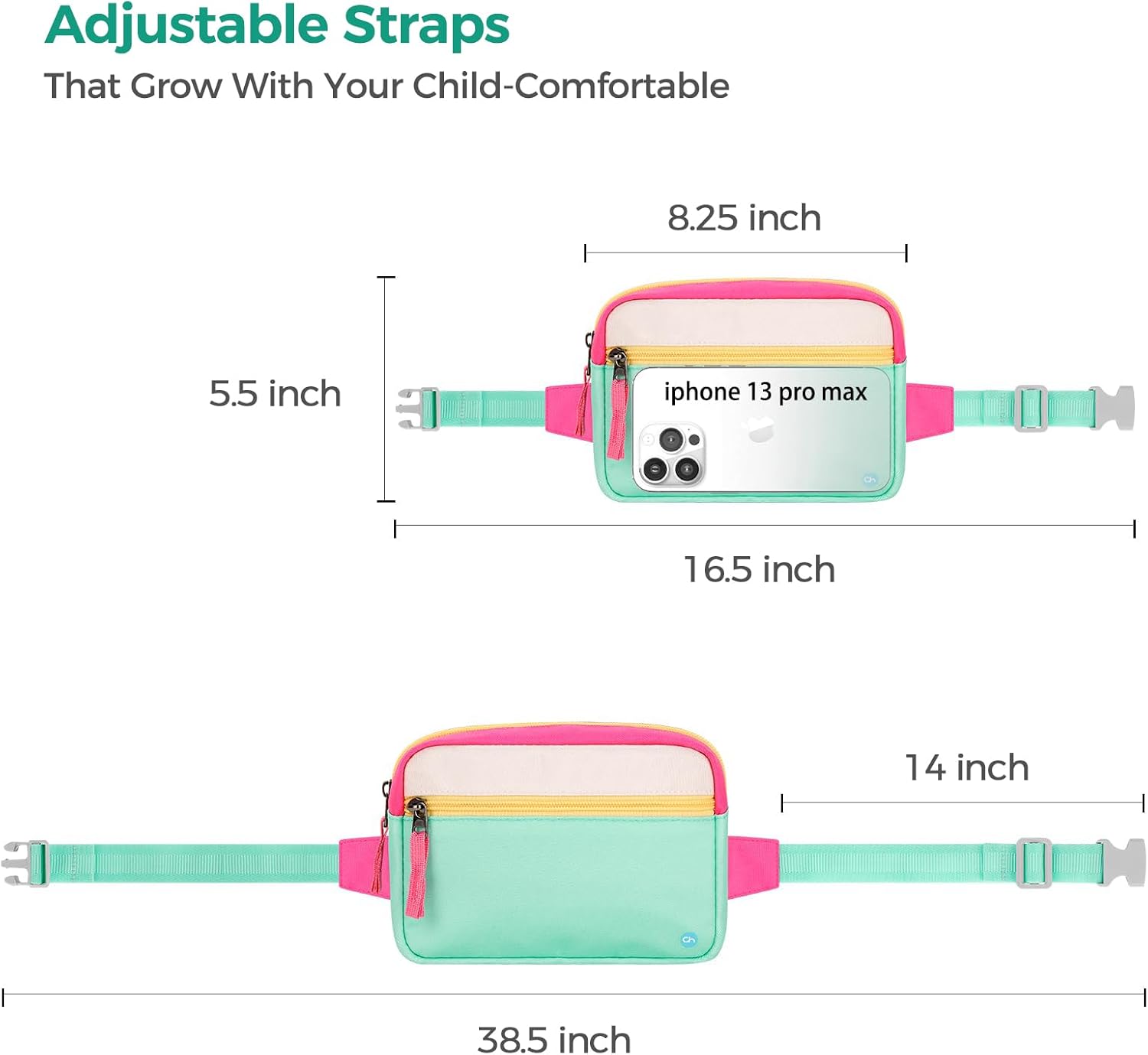 Choco Mocha Fanny Pack for Girls Kids Fanny Pack 6-8 Girls Belt Bag Ages 8-12 Toddler Fannys Packs Christmas Gifts, Purple - Image 8