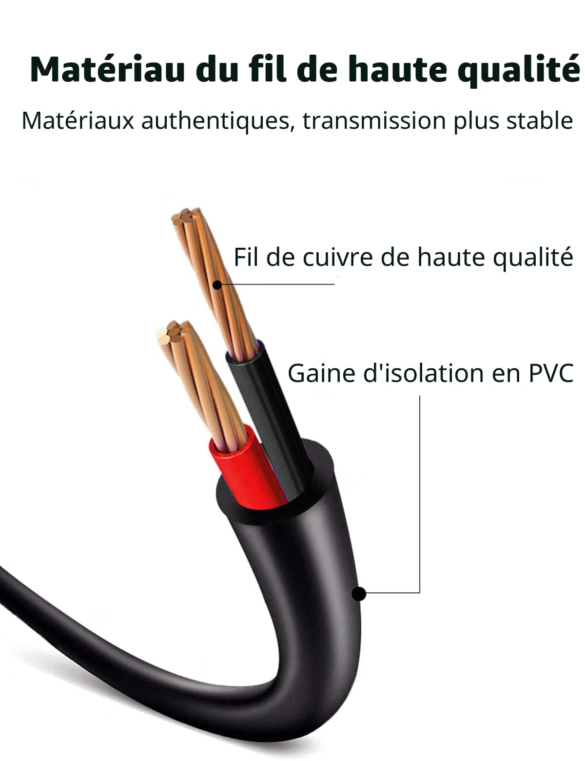 Tonton Cordon d'extension d'alimentation 12V DC 1M 2.1mm x 5.5mm Noir
