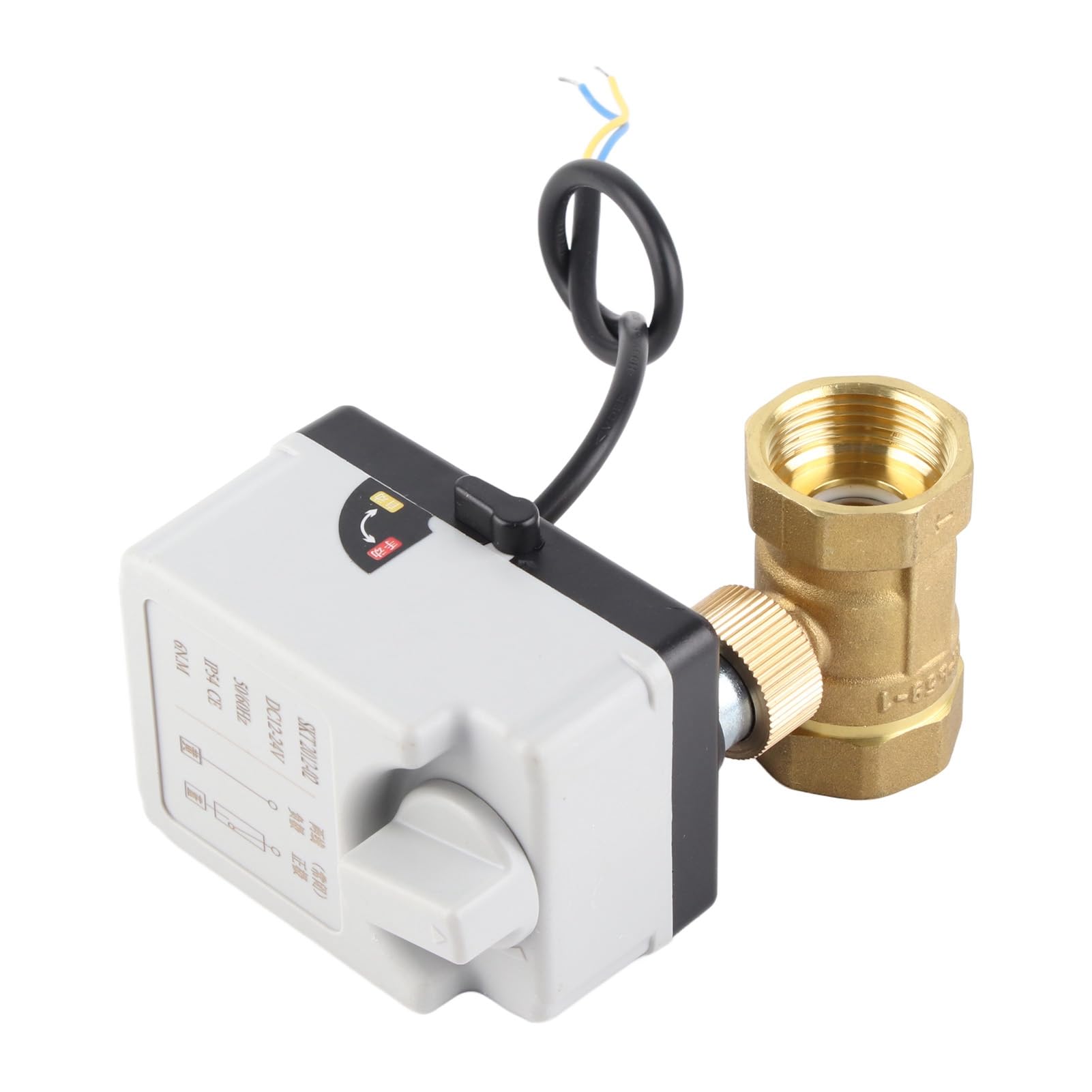 Vanne Motorisée 2 Voies DN25 Normalement Fermée Laiton ABS DC 12V-24V