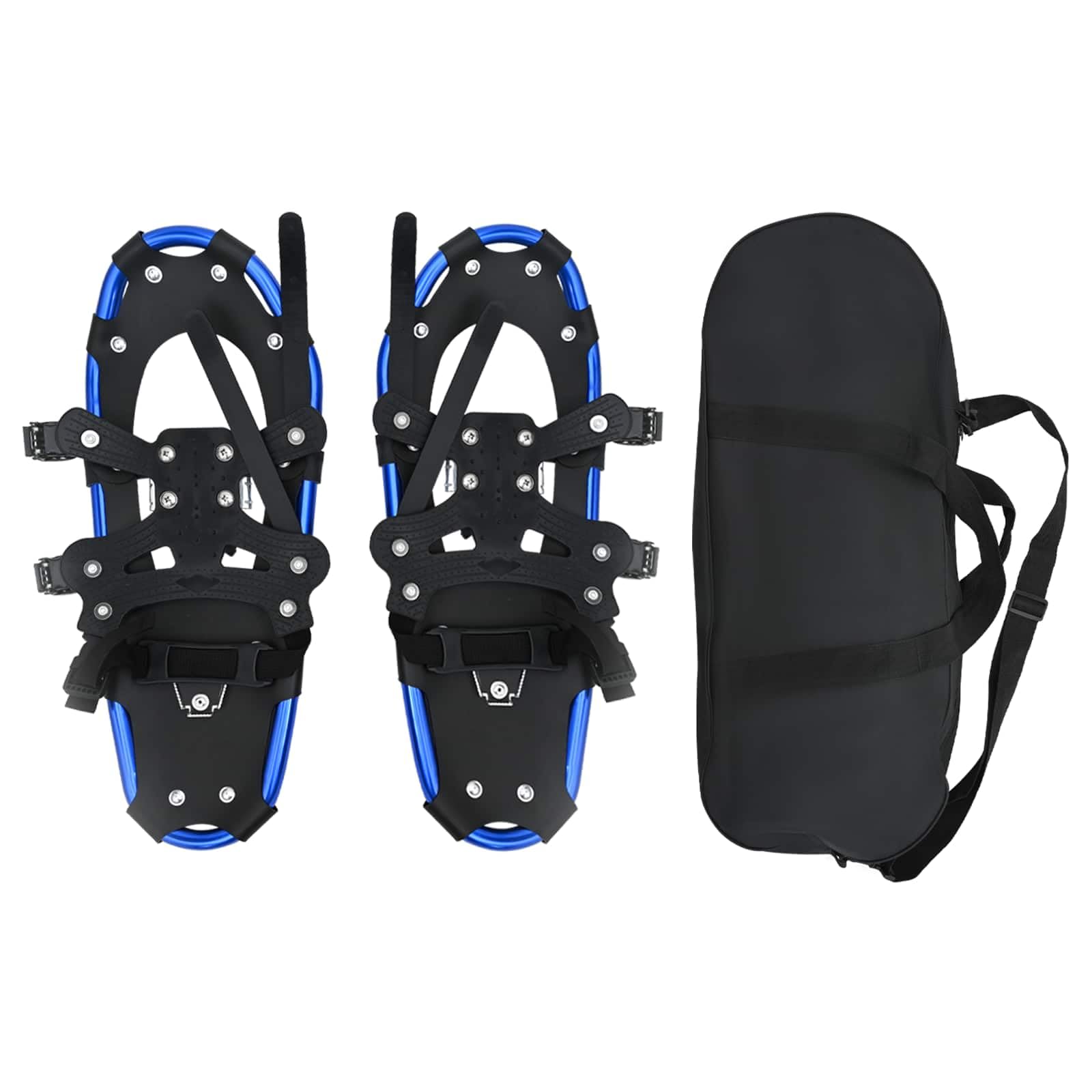 vidaXL Ciaspole 3 in 1 Blu e Nero 53,5 x 21 cm Alluminio e HDPE, Ciaspole in alluminio per il giardino, attrezzatura outdoor regolabile, accessori moderni per camminare sulla neve