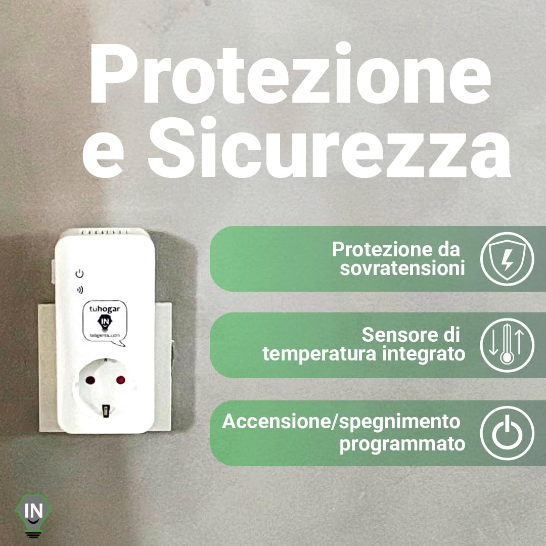Presa Intelligente senza Internet/WiFi | Richiede Scheda SIM GSM/4G | Con Sensore di Temperatura e Controllo Remoto via SMS, Chiamata o APP | Notifica Istantanea di Interruzione