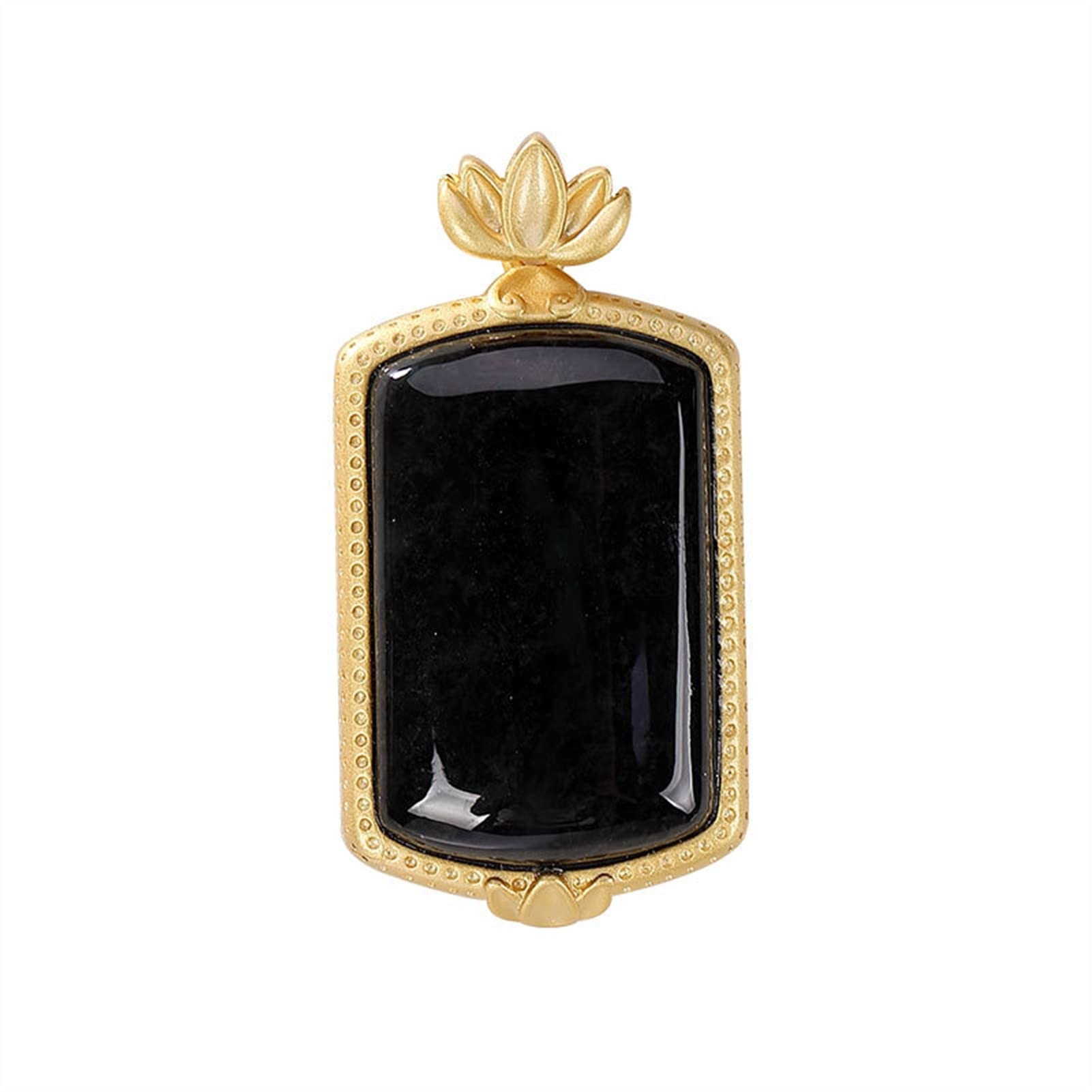 S925 silver gold plated natural and Tian Yumo jade personality retro unscrupulous ladies pendant Pendant