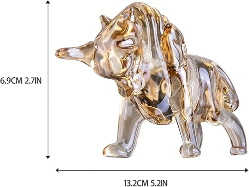 Miniatura 6 de HIKJE Adorno de escultura de toro de cristal de 5.2 pulgadas, figuras coleccionables de animales de cristal, decoración de mesa, estatua de