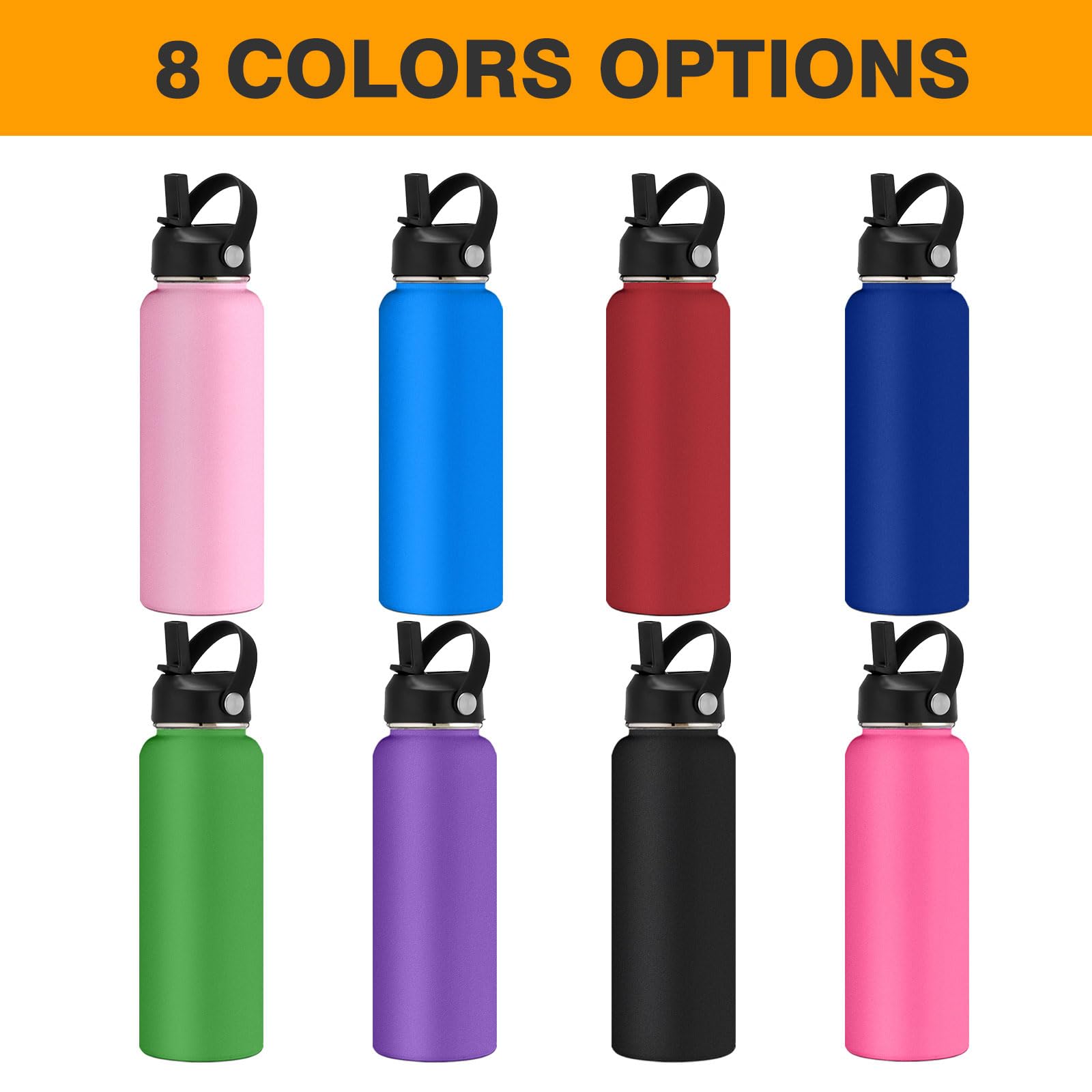 Gamanor Personalized Custom Water Bottles 24oz for Kids Girls Boys Women Men with Name Text Straw Lid Customized Stainless Steel Engraved Water Bottle Gifts