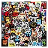 100 Stück One Piece Sticker Pack für Laptop Handyhülle Wasserflasche Gitarre Notebooks Fahrrad Schutzhelm Helm Vinyl Anime Fans Aufkleber für Kinder Teenager Jungen Mädchen