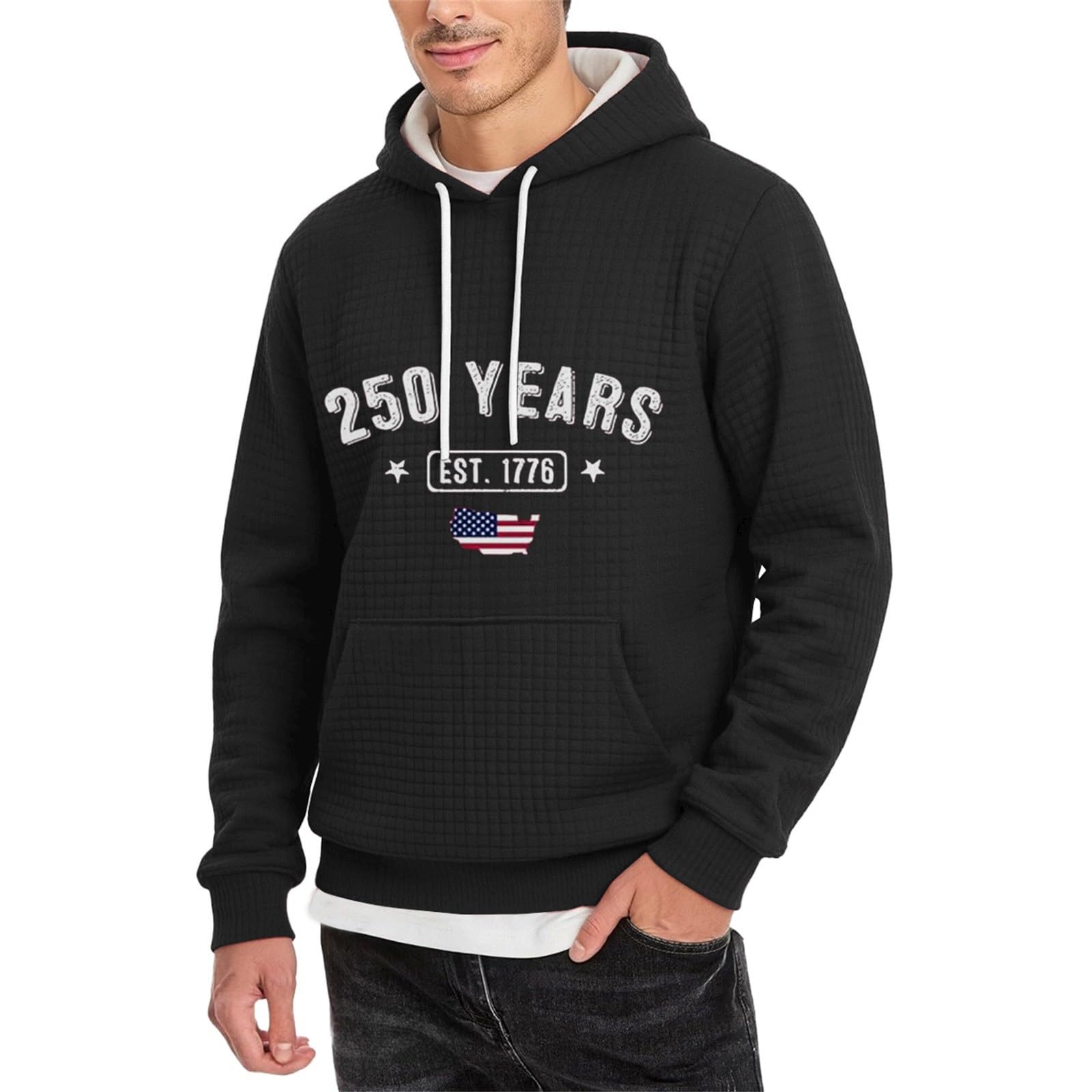 Sudaderas hombres cómodas y transpirables sin bolsillo negro 4