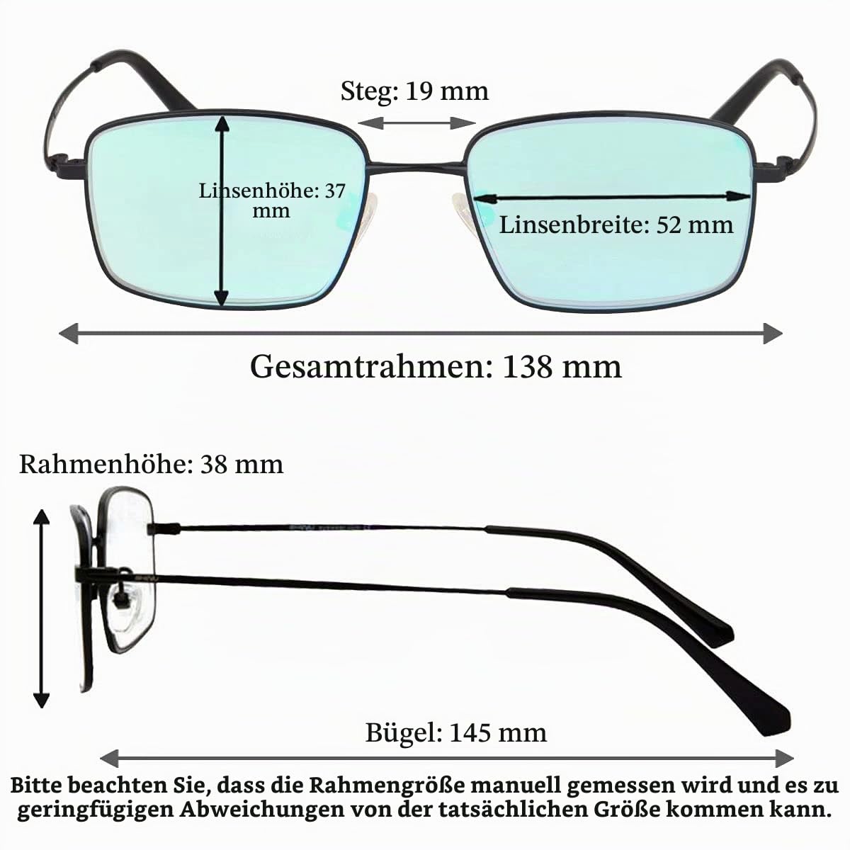 SHINU Farbenblinde Brille zum Rot-Gruen-Blindheit Herren Damen Lesebrille 3.5 Kurzsichtigkeit Brille 2.0-CB9045