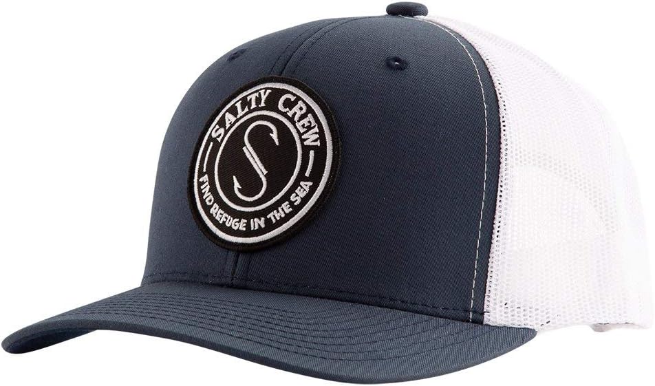 Salty Crew Men's Emblem Logo Retro Trucker Hat - Unisex Adjustable Baseball Hat for Adults - Premium Cotton