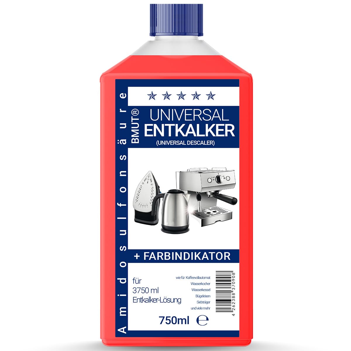 Uniwersalny odkamieniacz, koncentrat, 1 x 750 ml, do ekspresu do kawy, czajnika elektrycznego itp., do 6 zastosowań po 125 ml
