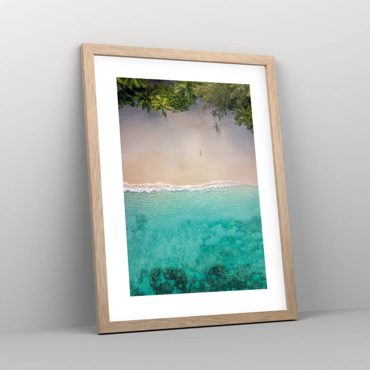 Poster da Parete Playa Trópico Borde Póster Marco Roble Claro 30x40cm Moderno Cuadros Decorativo Decoracion Salon Dormitorio Cocina Cuadros Pared Imágenes Wall Art Prints Decor - P2NPA30x40-5000
