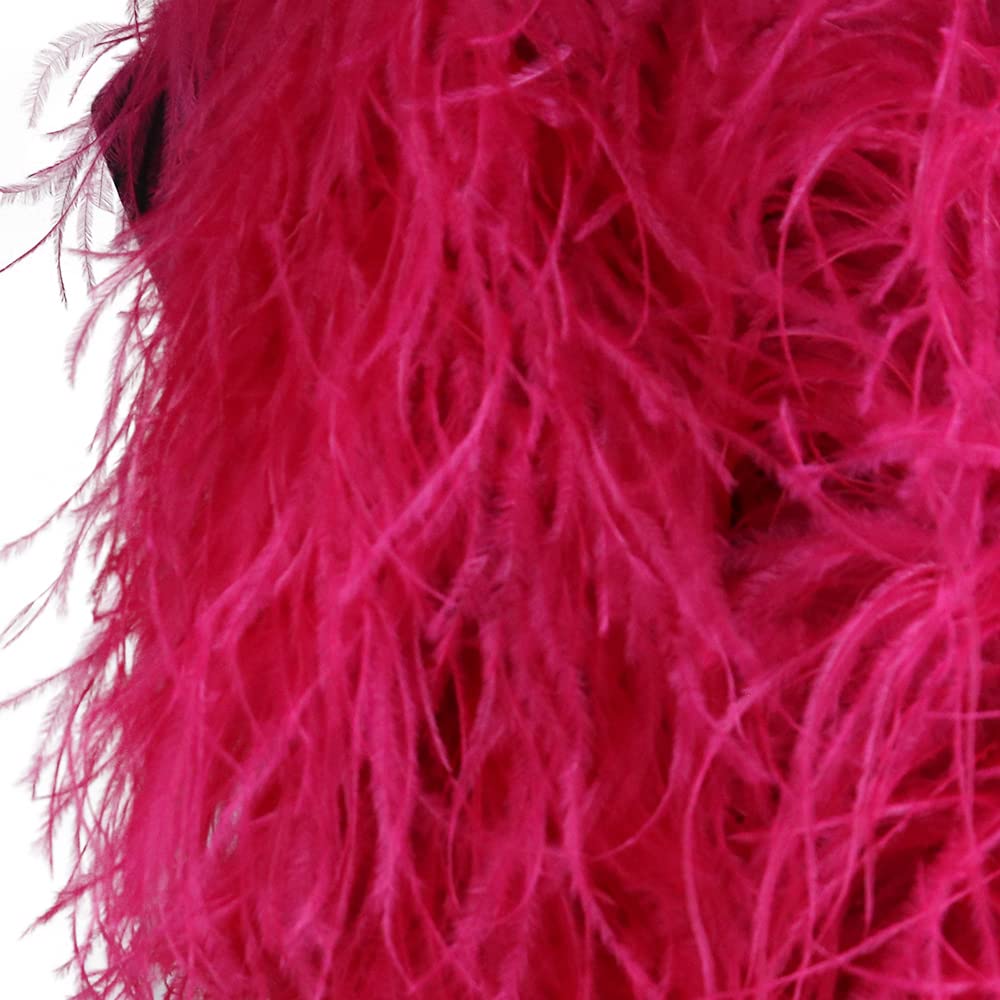 2M Plumes Naturelles Boas Décoration Accessoires pour Châle Couture Plume Boa Arbre De Noël Décor Fête Artisanat-Vin, 2 PLY