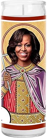 Michelle Obama Celebrity Prayer Candle - Saint Candle - 8 inch Glass Prayer Votive - Handmade in USA - Novelty Celebrity Gift (Michelle Obama)