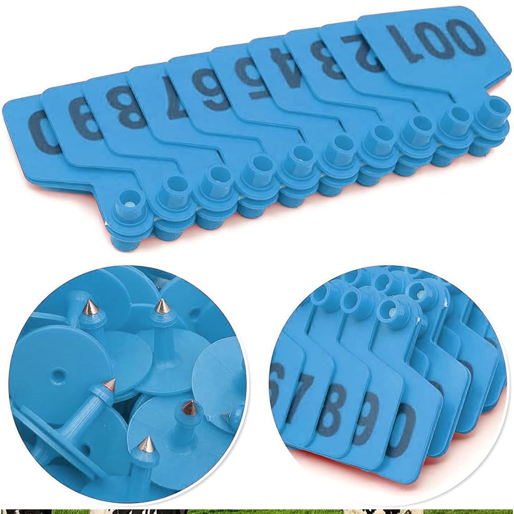 Kolczyki dla bydła - Etykiety identyfikacyjne dla krów, kóz i świń (niebieskie 101-200,7,5 cm*6cm)