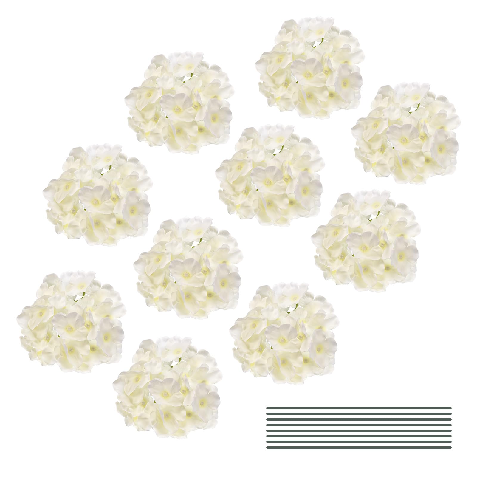 DMiotech 30 Set White Silk Artificial Hydrangea Heads Wedding Fake Hydrangea Flowers with Stems for Wedding Vases Flower Walls Gift Decor