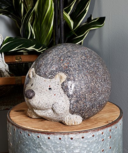 Deco 79 Polystone Hedgehog Garden Sculpture, 14" X 9" X 8", Gray #TOP5