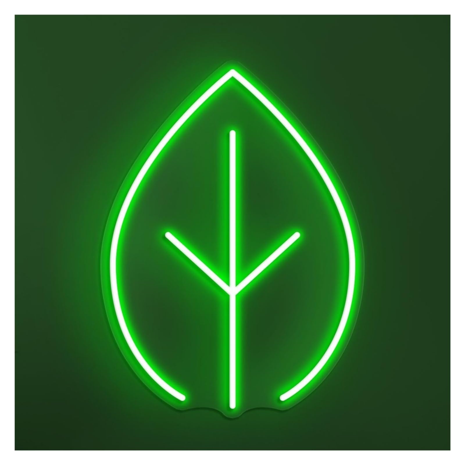 Rongch Green Hanging Art Signs Leaf Neon Sign Handmade, Suitable For Plant Shop Decor With Brightness Adjustable 30Cm(Green)