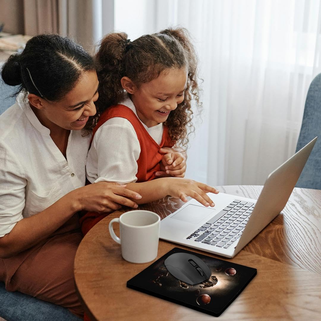 3dRose Photo of a Happy mutt Excited to Catch Footballs Being Thrown. - Mouse Pads (mp-384816-1)