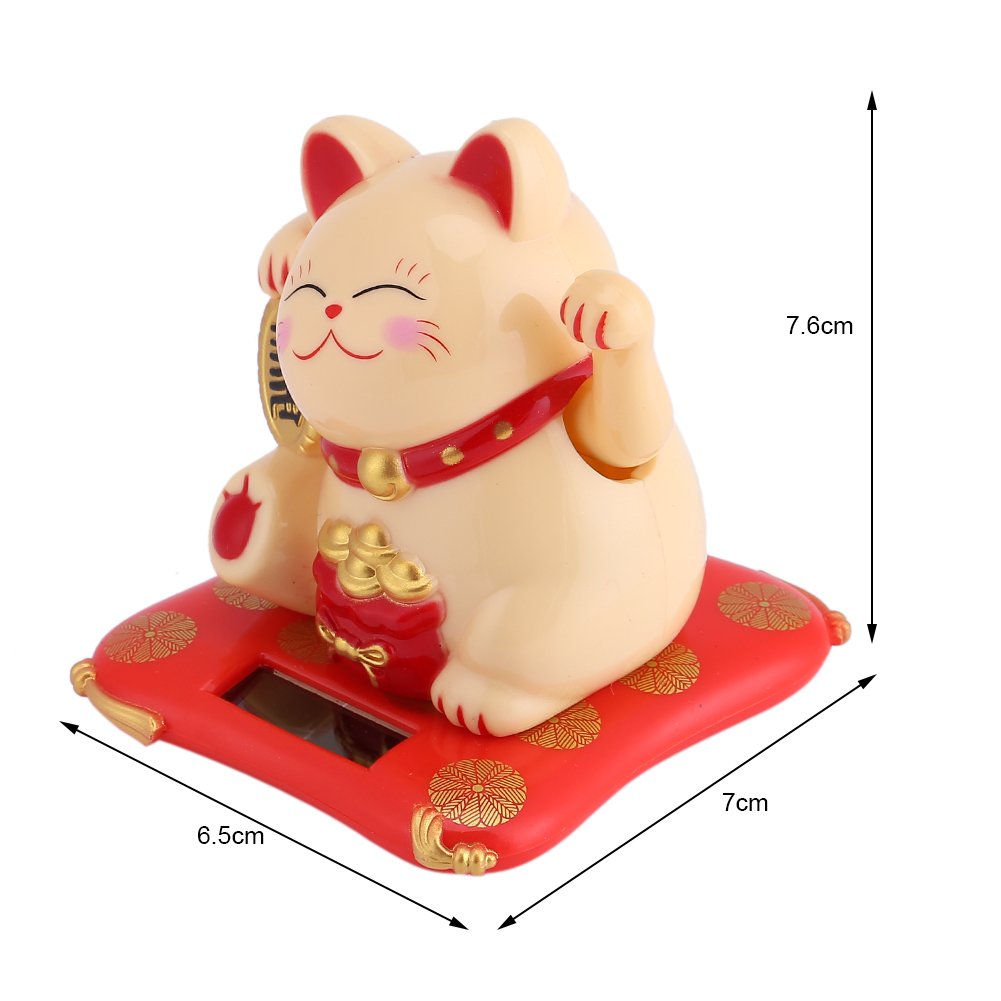 Haofy Statua Maneki Neko con Movimento Solare per Casa Ufficio Auto Adatto a Tutti gli Ambienti Interni Decorazione Regalo
